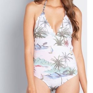 ModCloth Brenda One piece swimsuit beach sail M